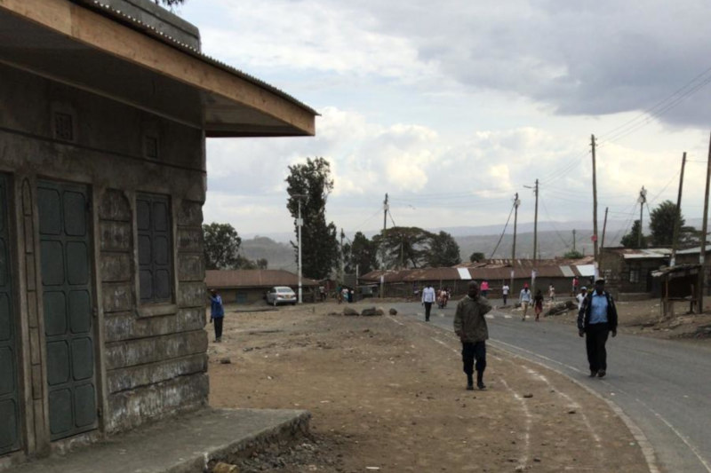 Walking in the streets of Nakuru Slum.